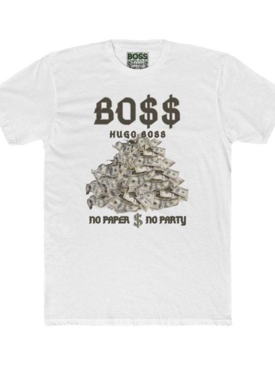 Boss Other - Boss "no paper no party logo" fitted designer t-shirt. 4 COLORS
